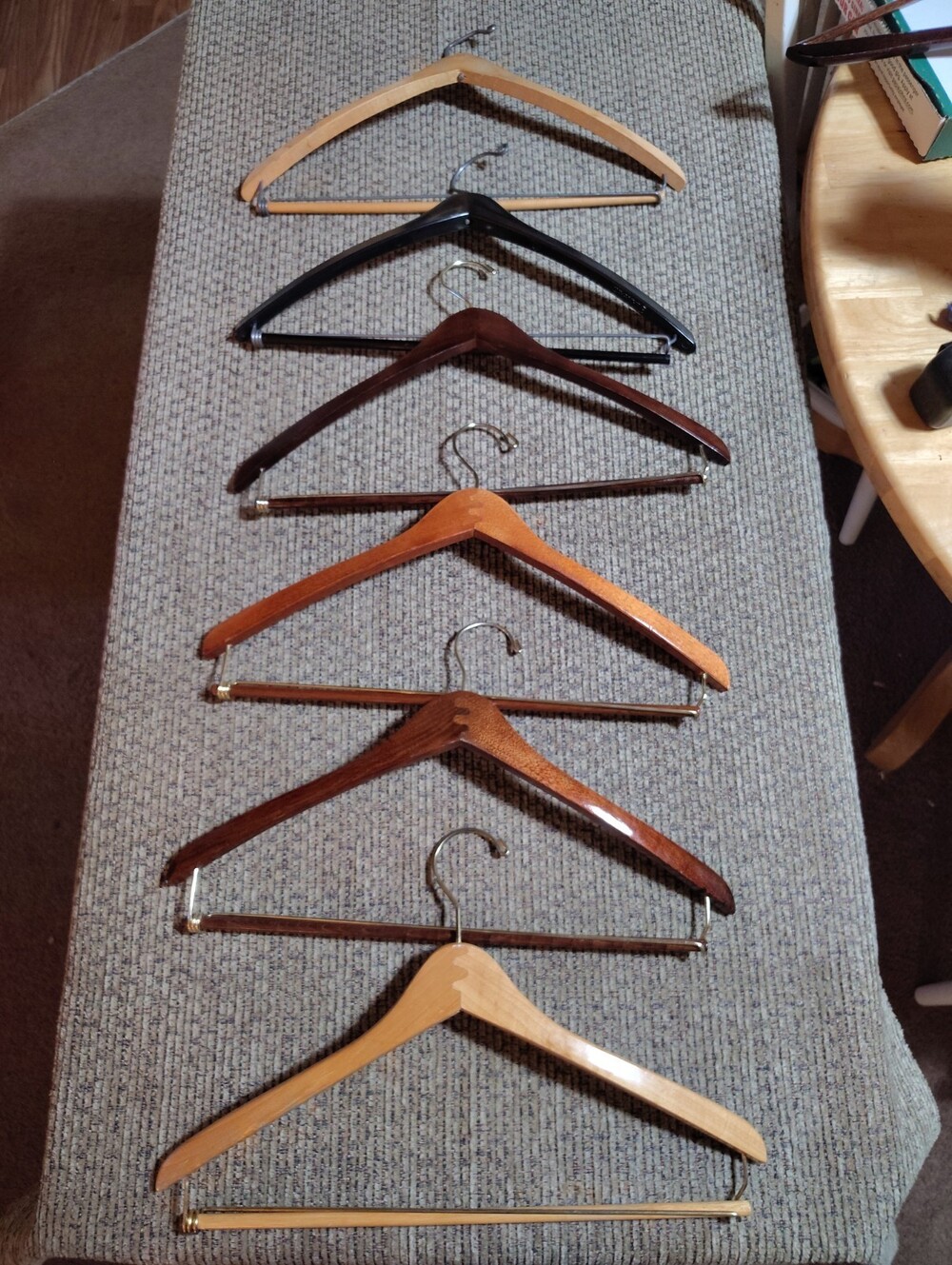 One Vintage Wooden Suit Hanger Closet Clothes Pants Bar (1 Hanger) 17"W X 9"T